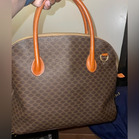 Authentic Vintage Macadam Celine Brown Patterned Satchel - Picture 1 of 12